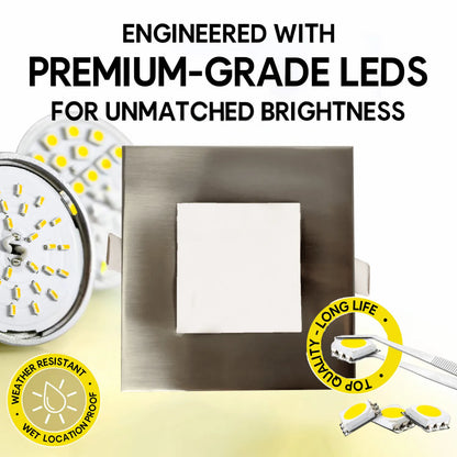 P-5156 4 Inch Square Brushed Nickel 12W 1000 Lumens 5CCT Slim Ultra-Thin light