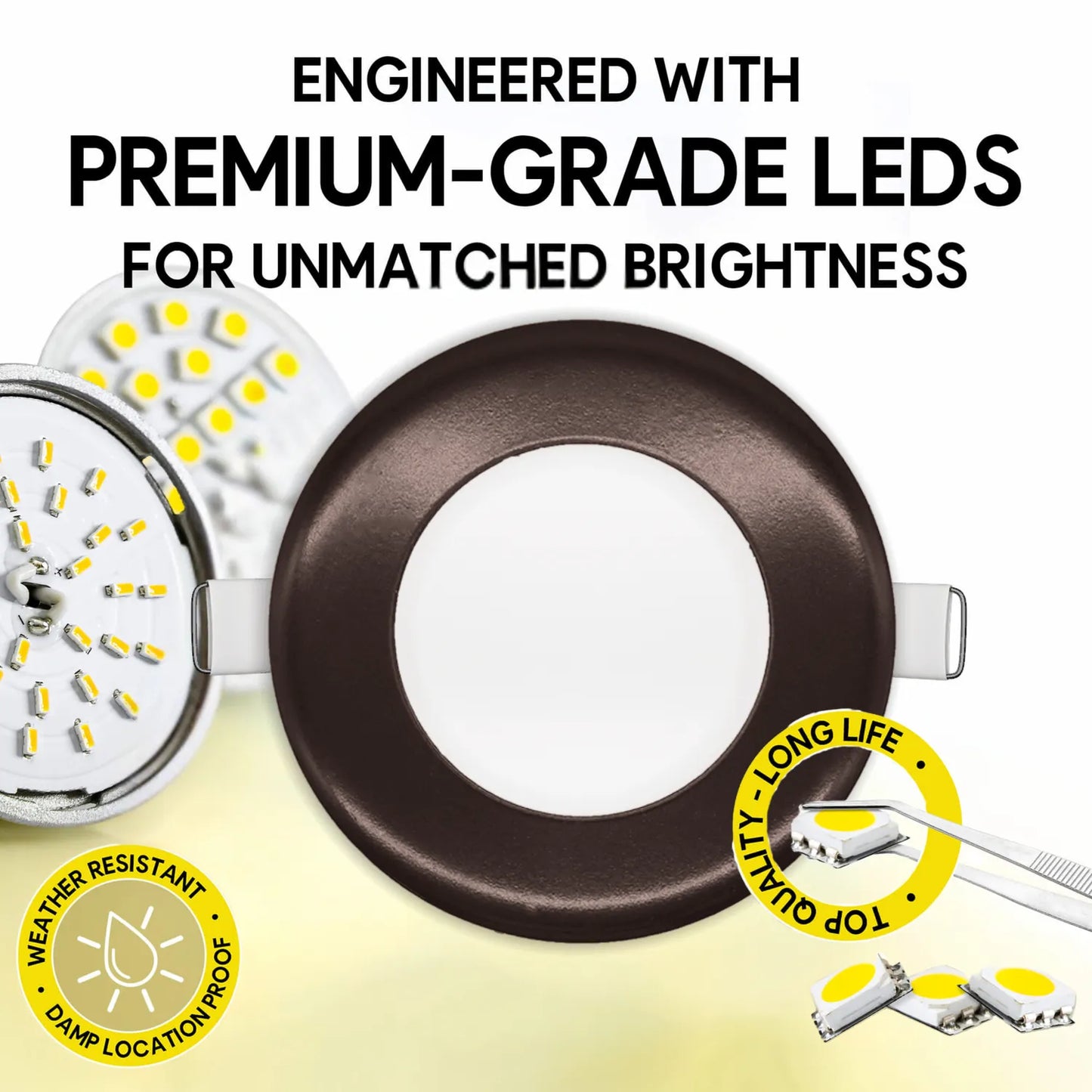 P-5151 4 Inch Round Bronze 12W 1000 Lumens 5CCT Slim Ultra-Thin light