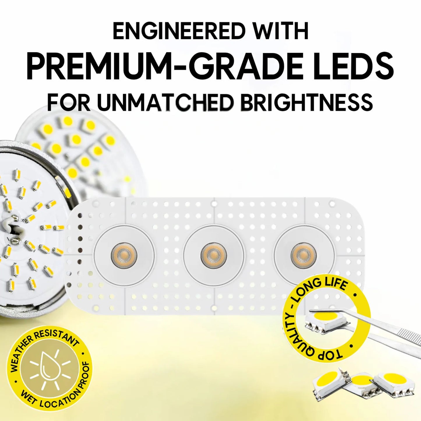 P-7378 1.5 Inch Trimless 3 Head Round White HO, 45W, 3300 Lumens, 5CCT Recessed Light
