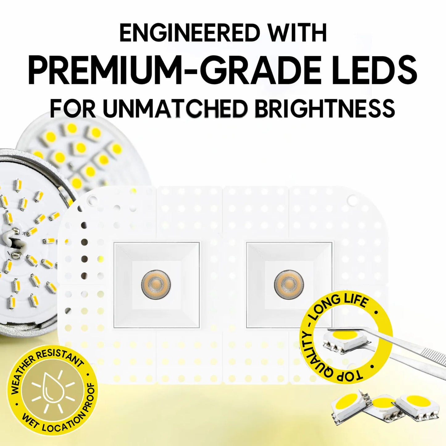 P-7382 1.5 Inch Trimless 2 Head Square White HO, 30W, 2200 Lumens, 5CCT Recessed Light