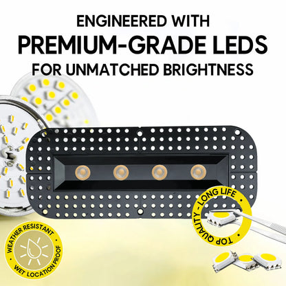 P-7362 1.5 Inch Trimless Ultra-Narrow 4 Head Black HO, 60W, 4400 Lumens, 5CCT Recessed Light