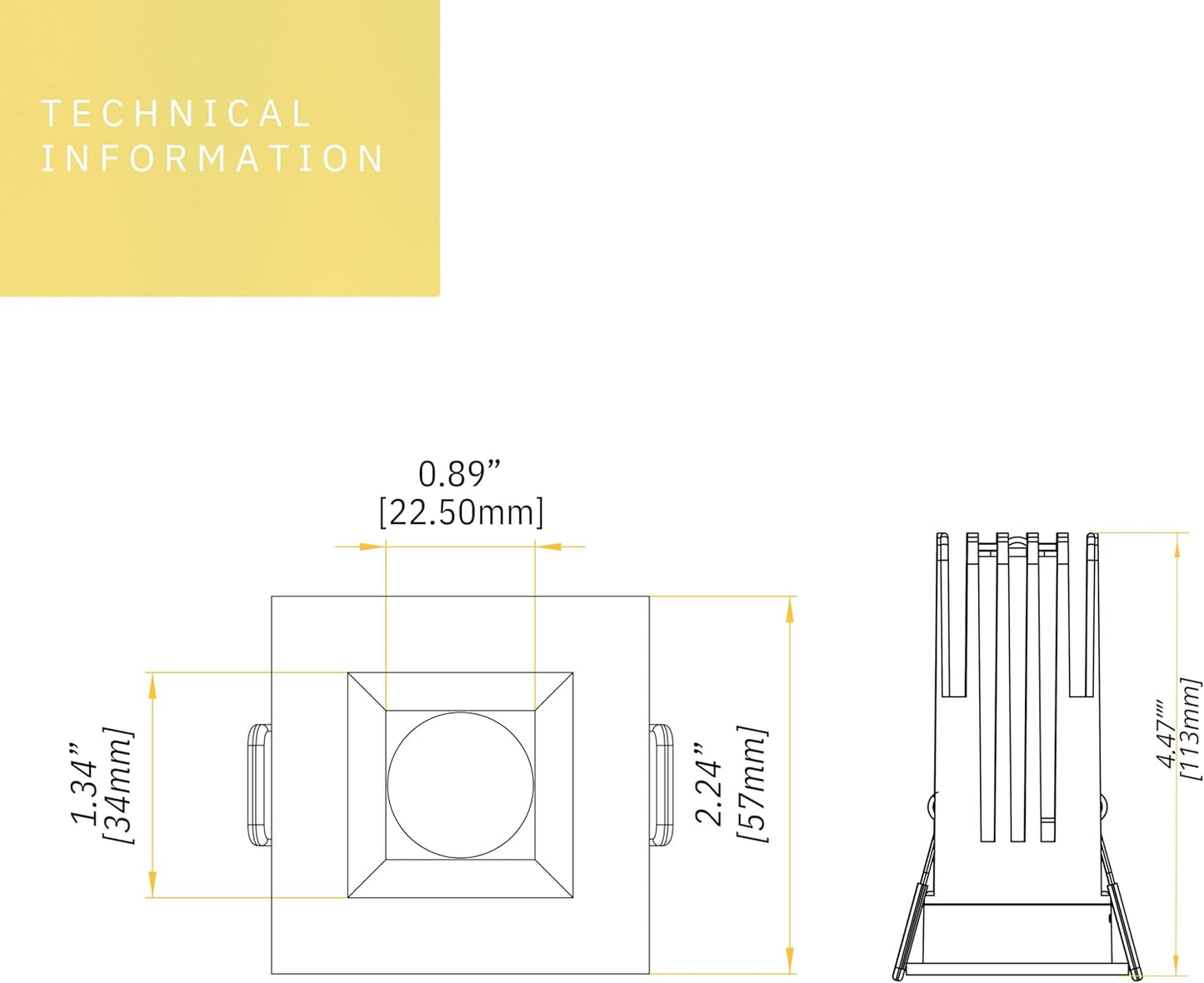 P-6524 1 Inch Square Bronze Smooth High-Output, 15 Watts, 1100 Lumens 5CCT Recessed Light