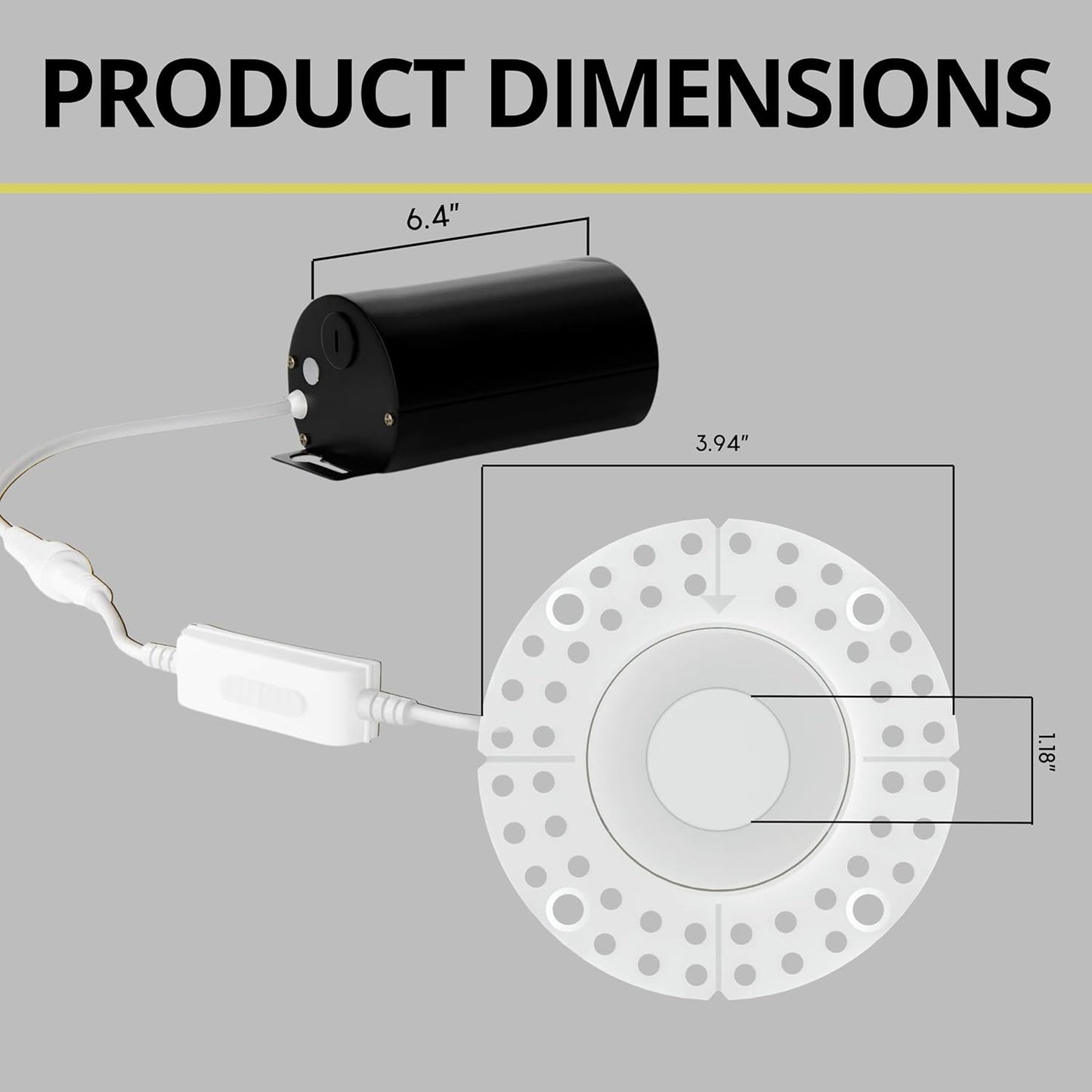 P-7510 2 Inch Trimless Slim Round White, 8-12 Watts, 550-825 Lumens, 5CCT Recessed Light