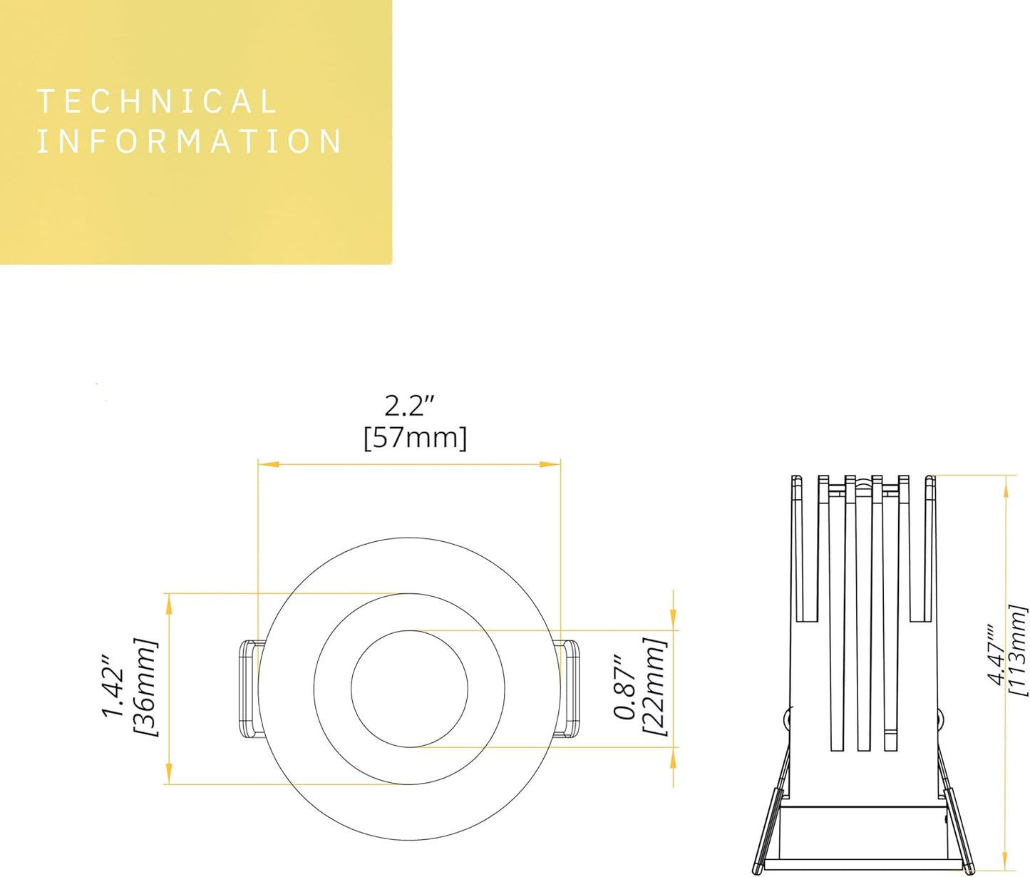 P-6516 1 Inch Round Black Smooth High-Output, 15 Watts, 1100 Lumens 5CCT Recessed Light