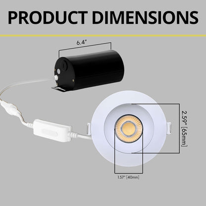 P-7089 3 Inch Gimbal Round White 9W, 850 Lumens 5CCT Recessed Light
