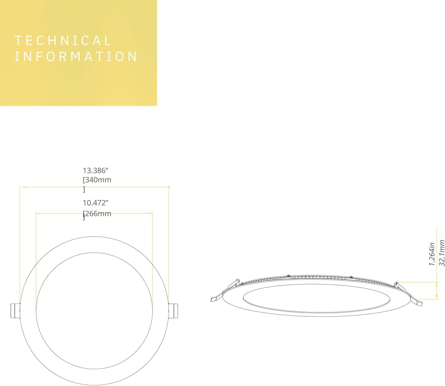 P-6408 12 Inch Ultra-Thin Round, White Finish 45 Watts, 4000 Lumens 5CCT Recessed Light