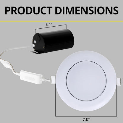 P-7483 6 inch Flat Gimbal Round White, 20W, 1800 Lumens, 5CCT Recessed Light