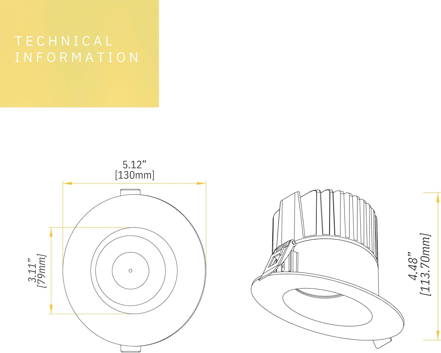 P-6451 4 Inch Round Wall Wash, White Finish 15 Watts, 1550 Lumens 5CCT Recessed Light