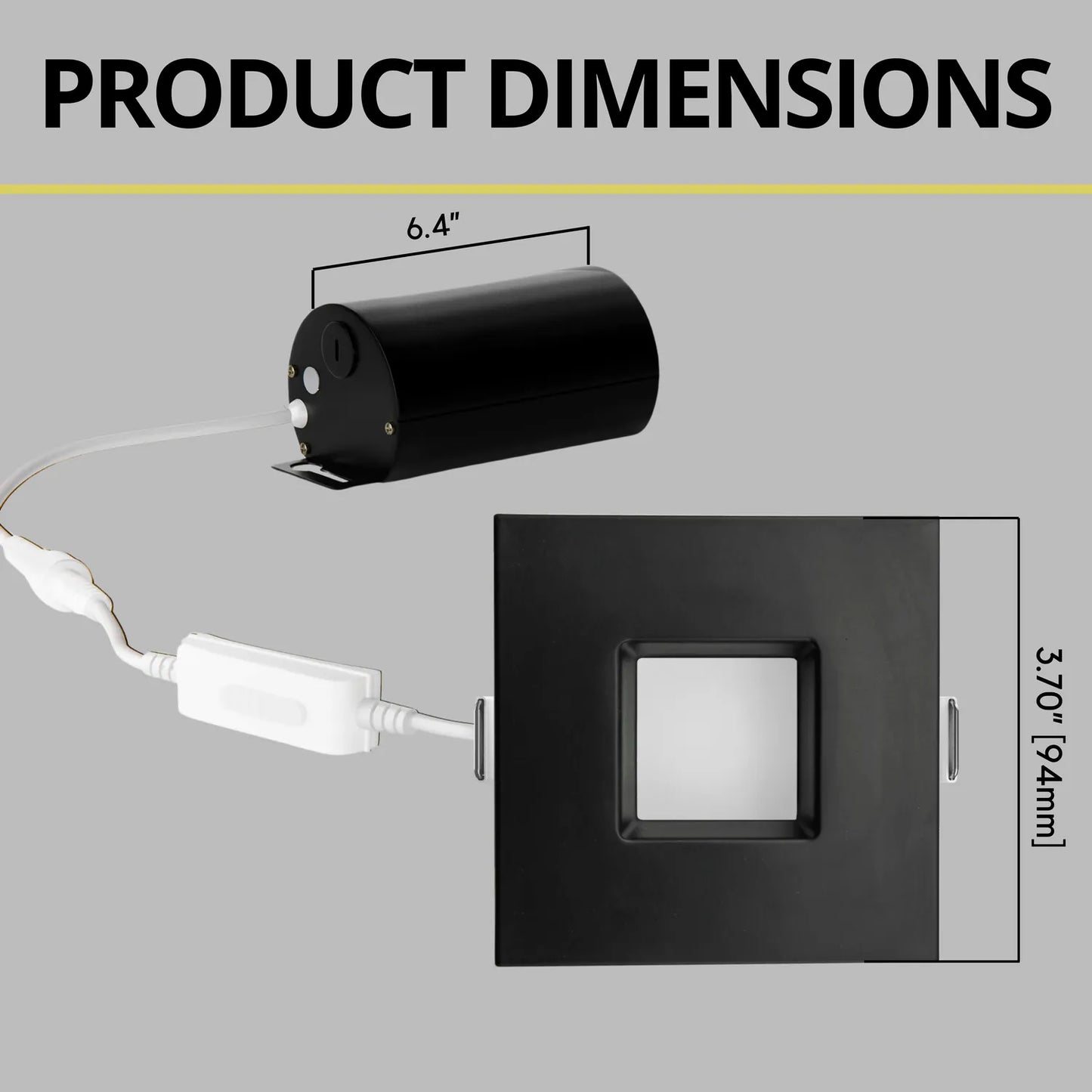 P-7269 3 Inch Square Black Finish 10W, 750 Lumens, 5CCT Slim Light