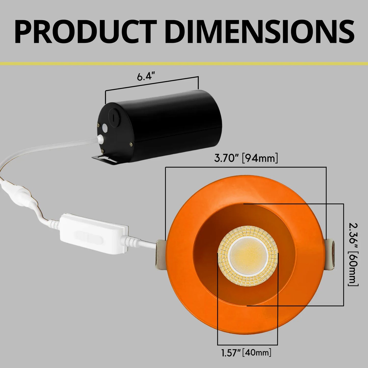 P-7273 3 Inch Round Orange Finish, 9W, 850 Lumens, 5CCT Recessed Light