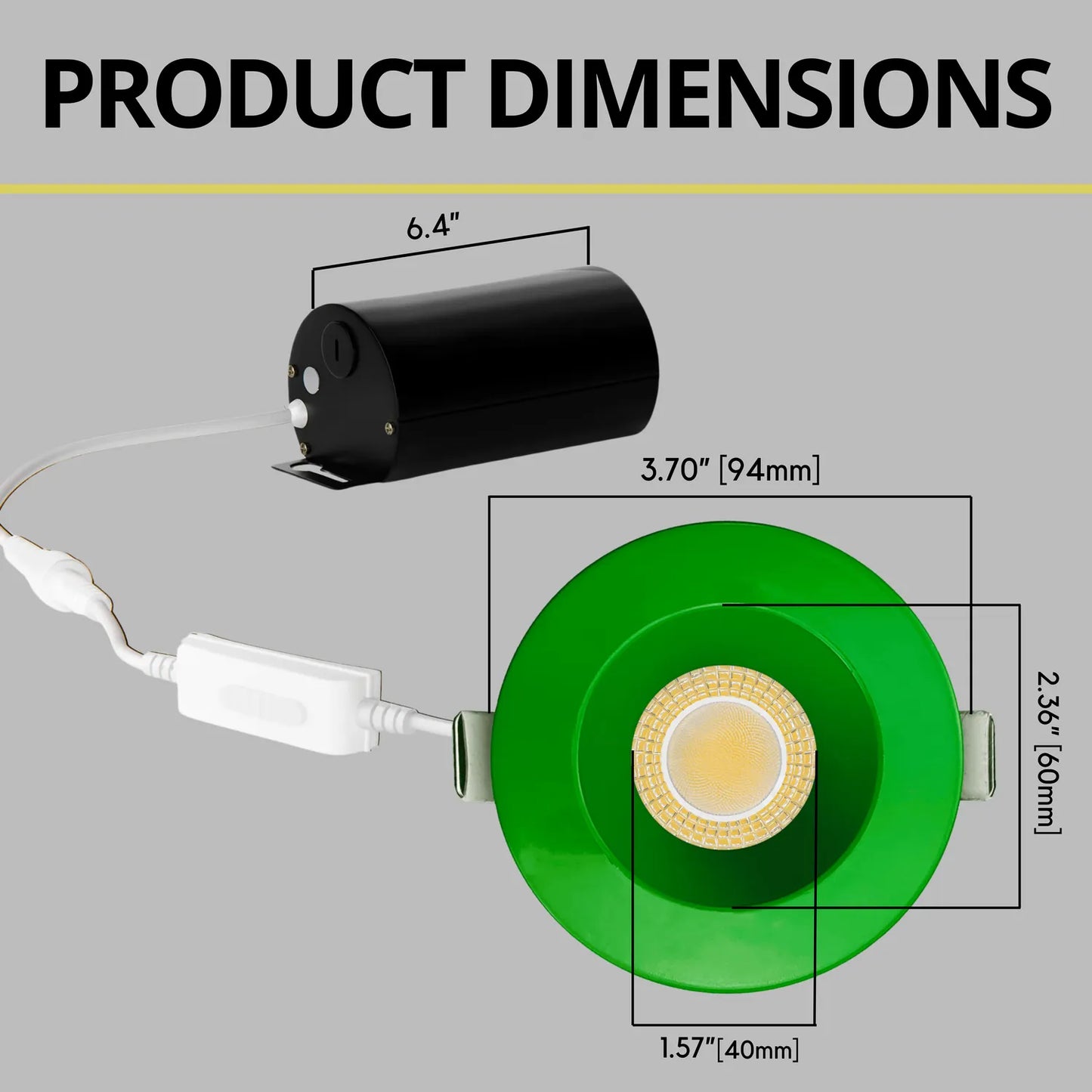 P-7275 3 Inch Round Green Finish, 9W, 850 Lumens, 5CCT Recessed Light