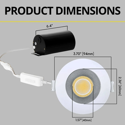 P-7277 3 Inch Round Haze Finish, 9W, 850 Lumens, 5CCT Recessed Light