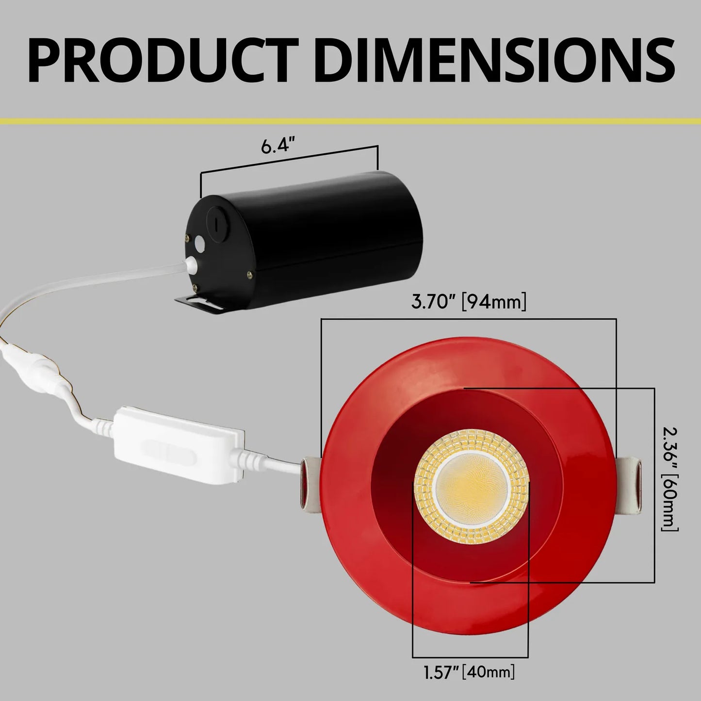 P-7278 3 Inch Round Red Finish HO, 15W, 1400 Lumens, 5CCT Recessed Light