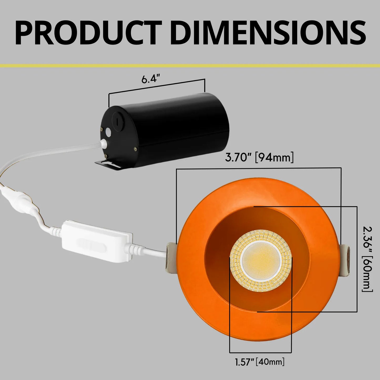 P-7279 3 Inch Round Orange Finish HO, 15W, 1400 Lumens, 5CCT Recessed Light