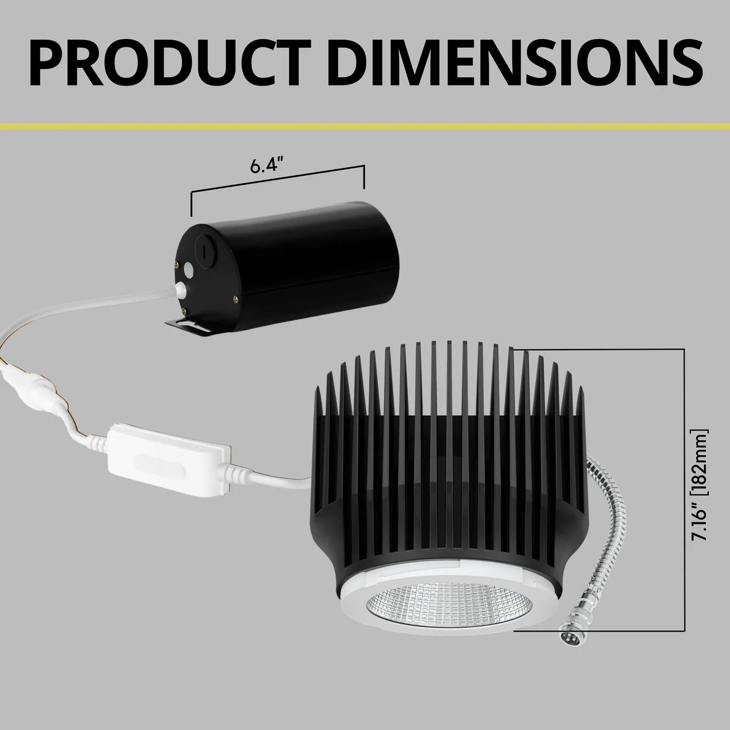 P-7320 6 Inch Led Light Engine Black, 40-82W, 3800-7200 Lumens, 5CCT Recessed Light