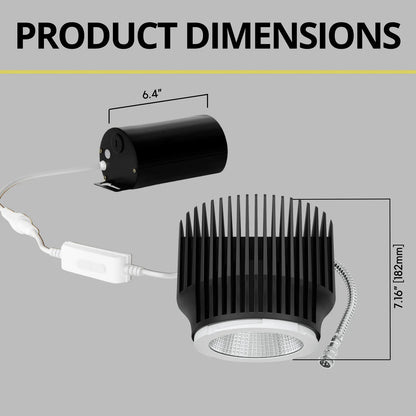 P-7320 6 Inch Led Light Engine Black, 40-82W, 3800-7200 Lumens, 5CCT Recessed Light