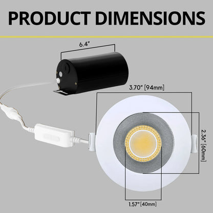 P-7289 3 Inch Round Haze Finish HO, 24W, 2100 Lumens, Non-IC, 5CCT Recessed Light