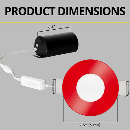 P-7290 2 Inch Round Red Finish, 5W, 300 Lumens, 5CCT Slim Light