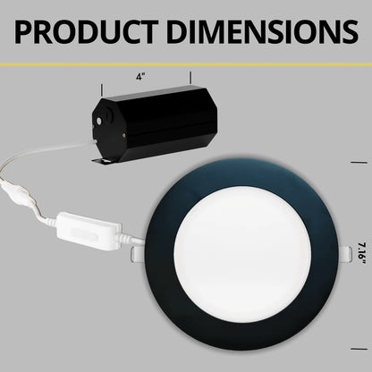 P-5152 6 Inch Round Black 18W 1700 Lumens 5CCT Slim Ultra-Thin light