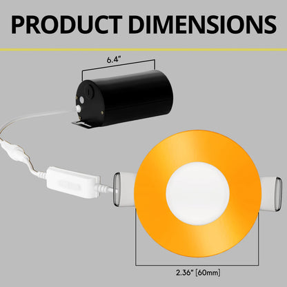 P-7291 2 Inch Round Orange Finish, 5W, 300 Lumens, 5CCT Slim Light