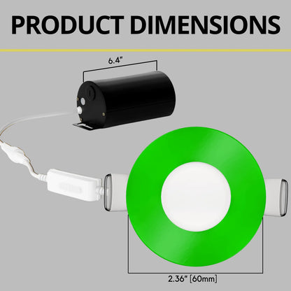 P-7293 2 Inch Round Green Finish, 5W, 300 Lumens, 5CCT Slim Light