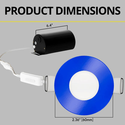 P-7294 2 Inch Round Blue Finish, 5W, 300 Lumens, 5CCT Slim Light