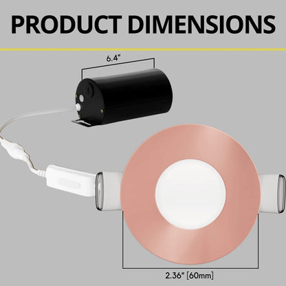 P-7295 2 Inch Round Rose Blush Finish, 5W, 300 Lumens, 5CCT Slim Light