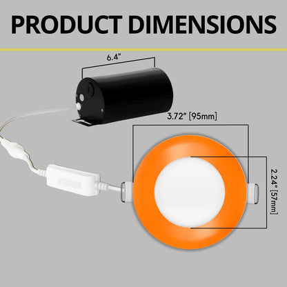 P-7297 3 Inch Round Orange Finish, 8W, 600 Lumens, 5CCT Slim Light