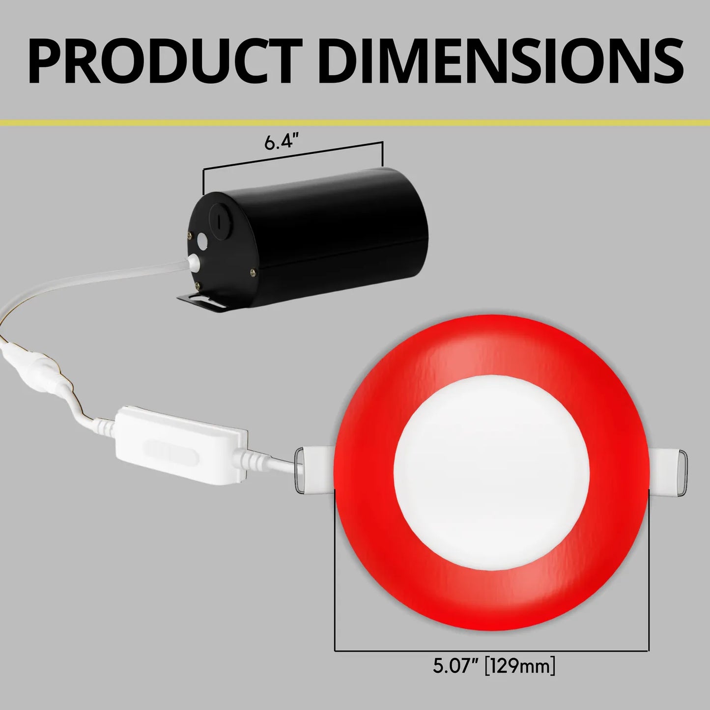 P-7302 4 Inch Round Red Finish, 12W, 1000 Lumens, 5CCT Slim Light