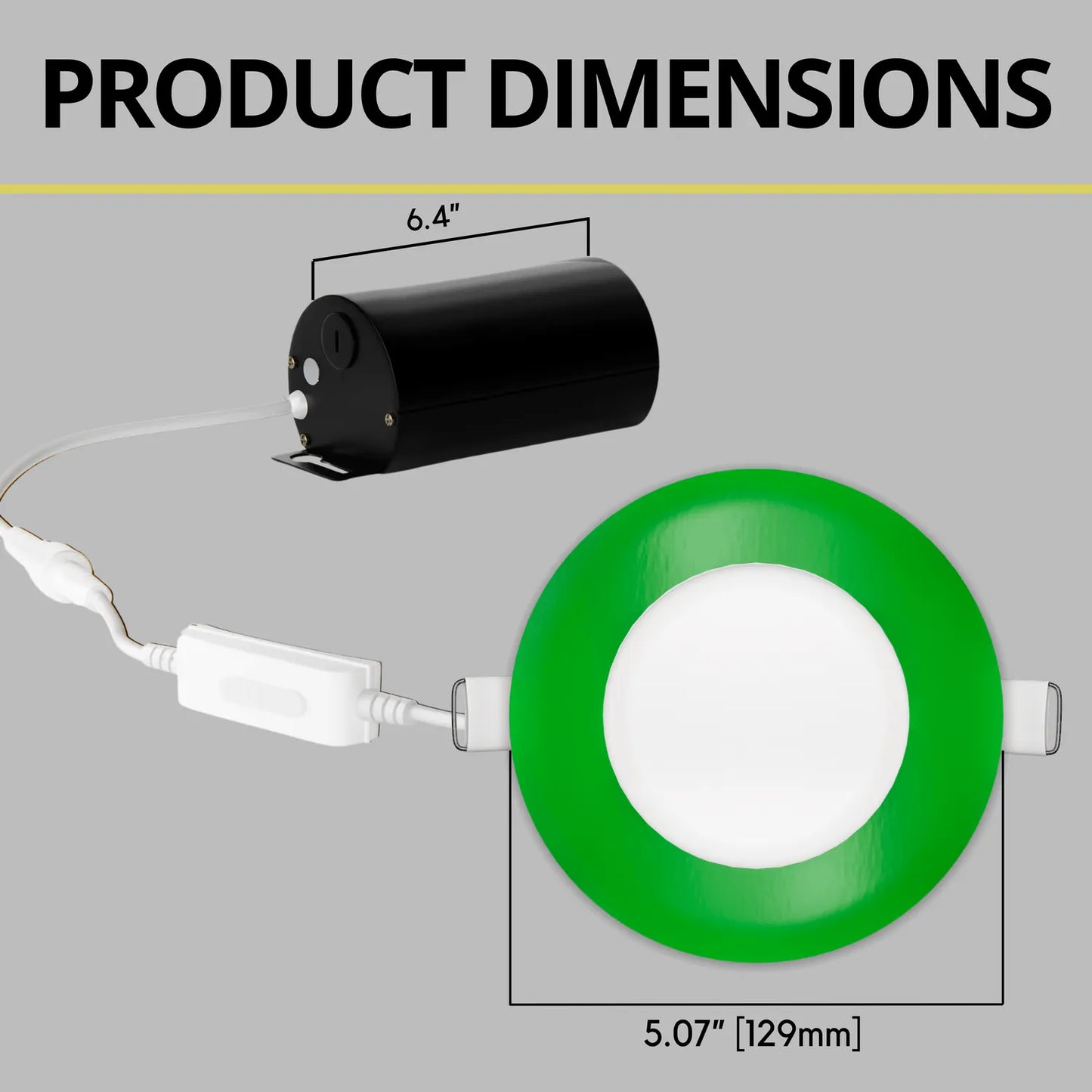 P-7305 4 Inch Round Green Finish, 12W, 1000 Lumens, 5CCT Slim Light