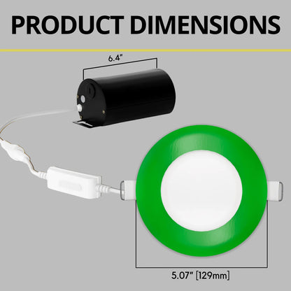 P-7305 4 Inch Round Green Finish, 12W, 1000 Lumens, 5CCT Slim Light