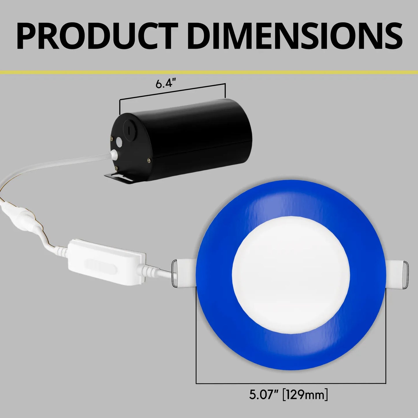 P-7306 4 Inch Round Blue Finish, 12W, 1000 Lumens, 5CCT Slim Light