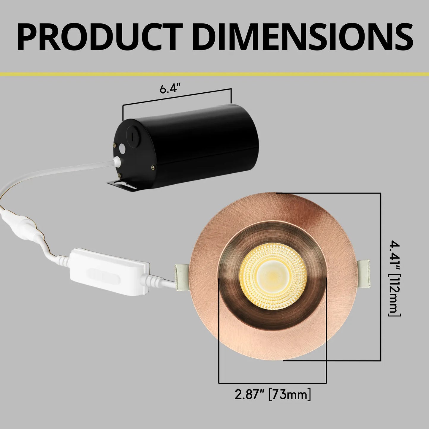 P-7169 3.5 Inch Round Brushed Copper HO 18-30W, 1700-2700 Lumens 5CCT Recessed Light