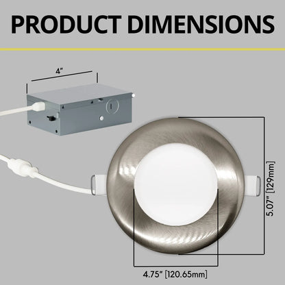P-5150 4 Inch Round Brushed Nickel 12W 1000 Lumens 5CCT Slim Ultra-Thin light