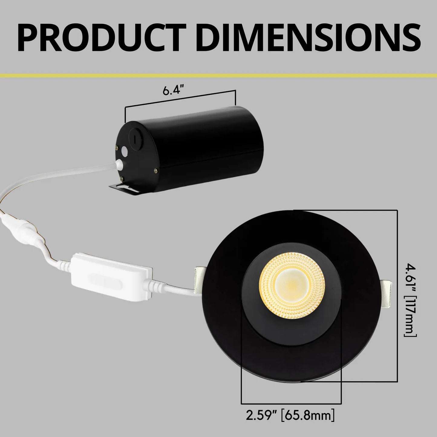 P-7172 3.5 Inch Round Wall-Wash Black HO 18-30W, 1700-2700 Lumens 5CCT Recessed Light