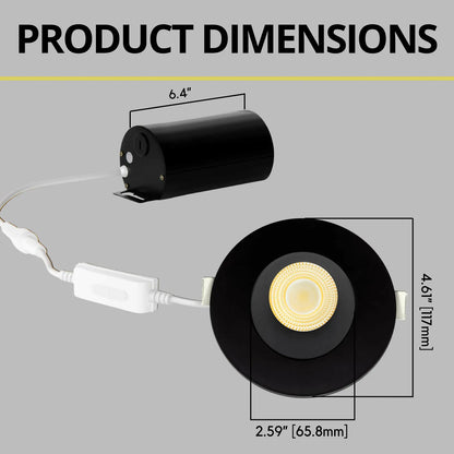 P-7172 3.5 Inch Round Wall-Wash Black HO 18-30W, 1700-2700 Lumens 5CCT Recessed Light
