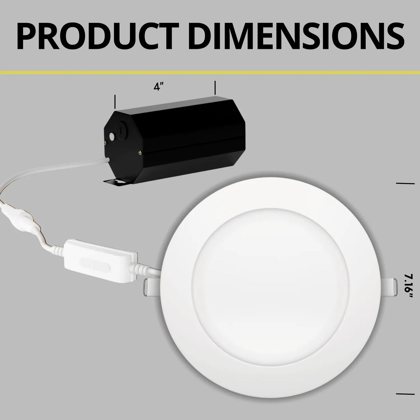 P-5142 6 Inch Round White 18W 1700 Lumens 5CCT Slim Ultra-Thin light