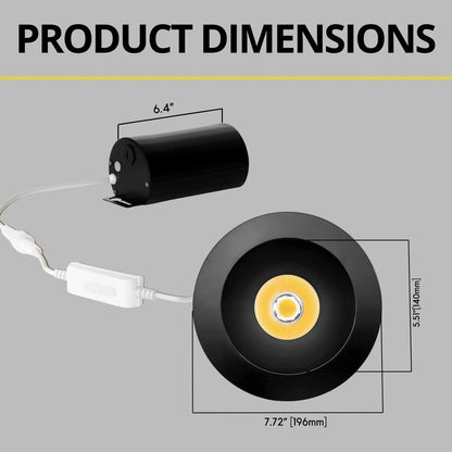 P-7326 6 Inch Round Black 40-82W, 3800-7200 Lumens, 5CCT Recessed Light