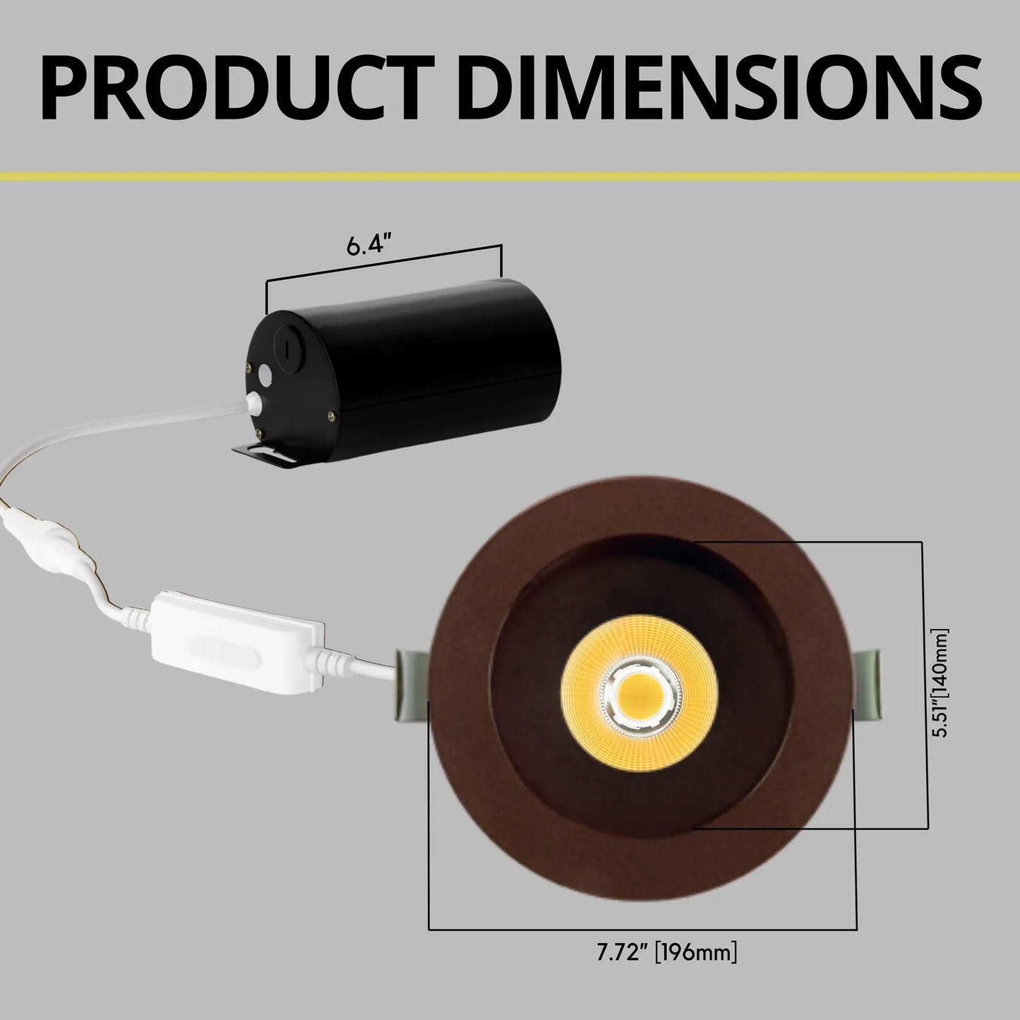 P-7327 6 Inch Round Bronze 40-82W, 3800-7200 Lumens, 5CCT Recessed Light