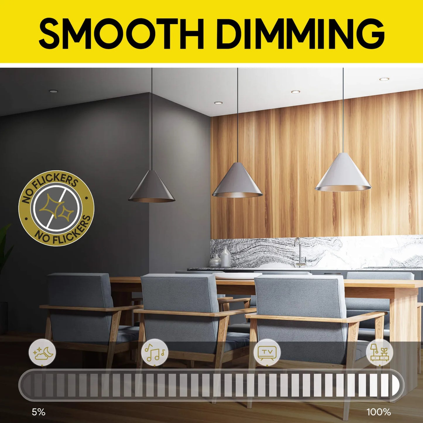 P-7378 1.5 Inch Trimless 3 Head Round White HO, 45W, 3300 Lumens, 5CCT Recessed Light
