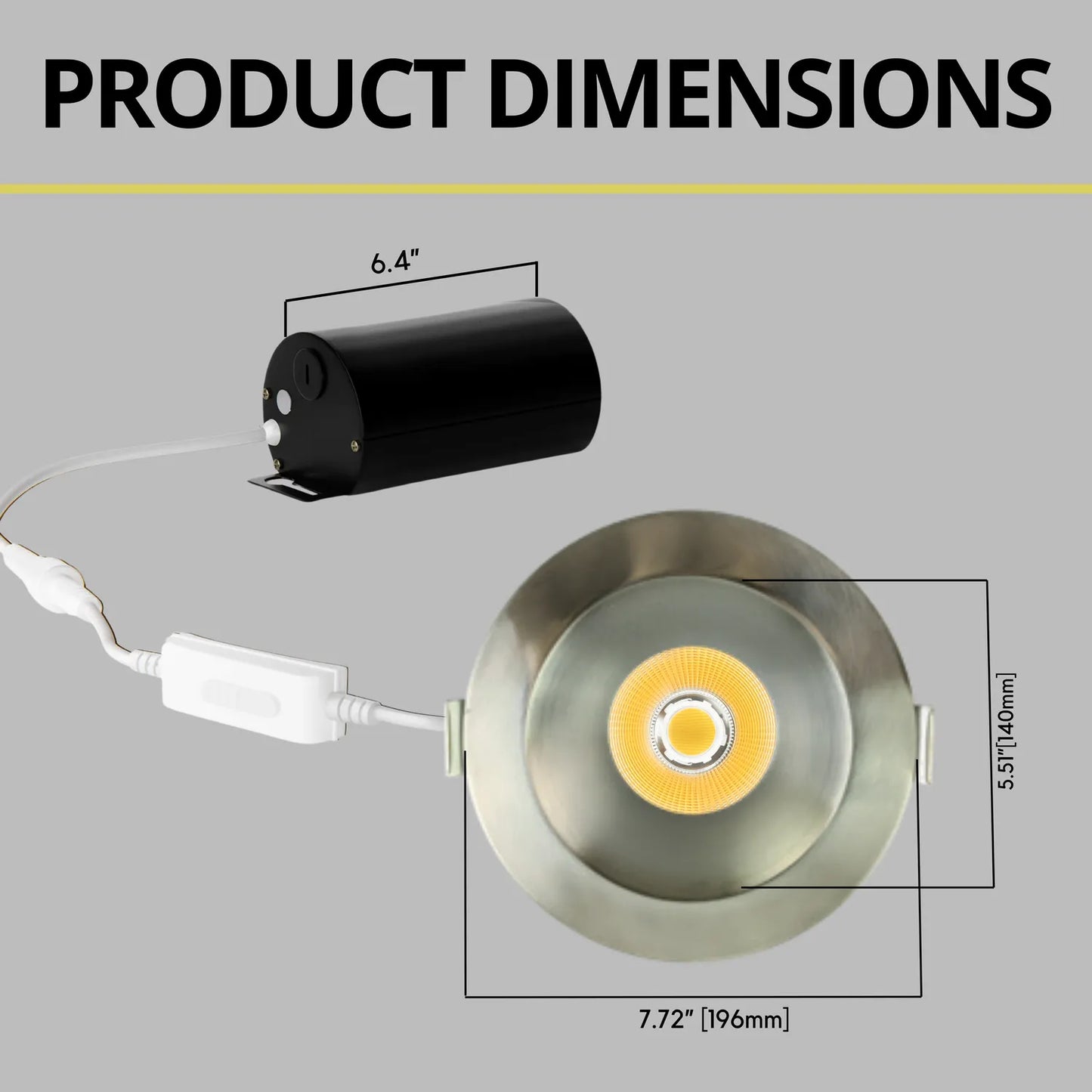 P-7328 6 Inch Round Brushed Nickel 40-82W, 3800-7200 Lumens, 5CCT Recessed Light