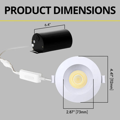 P-7176 3.5 Inch Baffle Round White HO 18-30W, 1700-2700 Lumens 5CCT Recessed Light