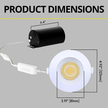 P-7177 4 Inch Baffle Round White 15-9W, 1550-950 Lumens 5CCT Recessed Light