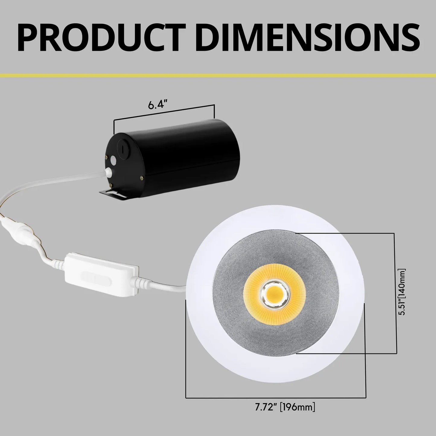 P-7331 6 Inch Round Haze Finish 40-82W, 3800-7200 Lumens, 5CCT Recessed Light