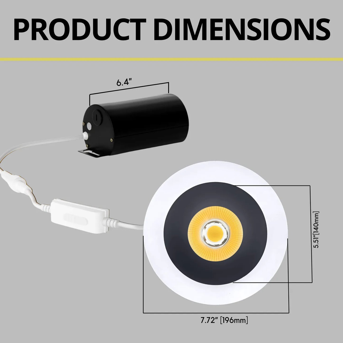 P-7332 6 Inch Round Two-Tone 40-82W, 3800-7200 Lumens, 5CCT Recessed Light