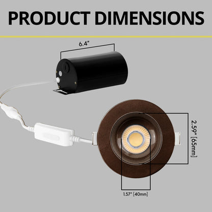 P-7183 3 Inch Round Bronze HO 15W, 1400 Lumens 5CCT Gimbal Light