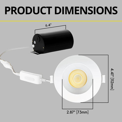 P-7157 3.5 Inch Round White HO 18-30W, 1700-2700 Lumens 5CCT Recessed Light