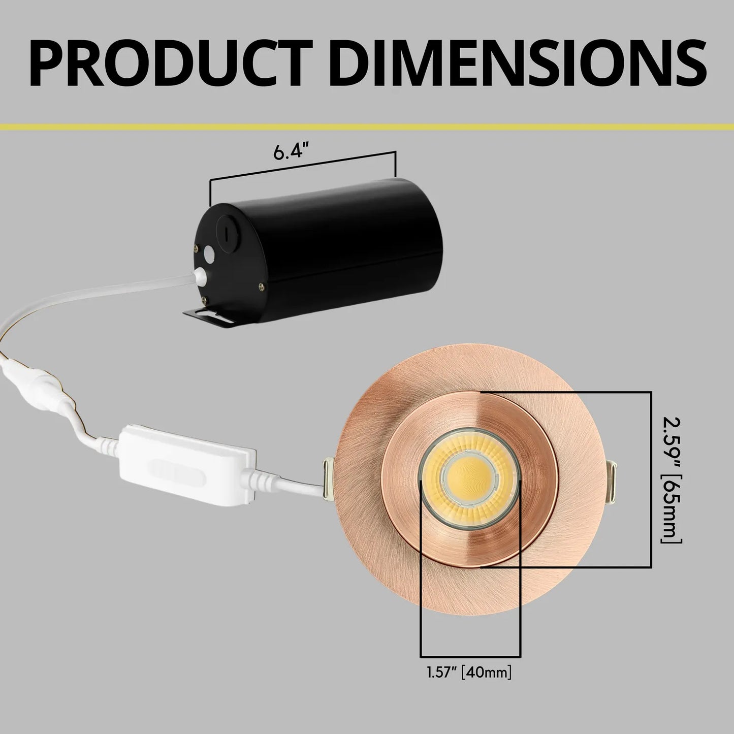 P-7186 3 Inch Round Brushed Copper HO 15W, 1400 Lumens 5CCT Gimbal Light