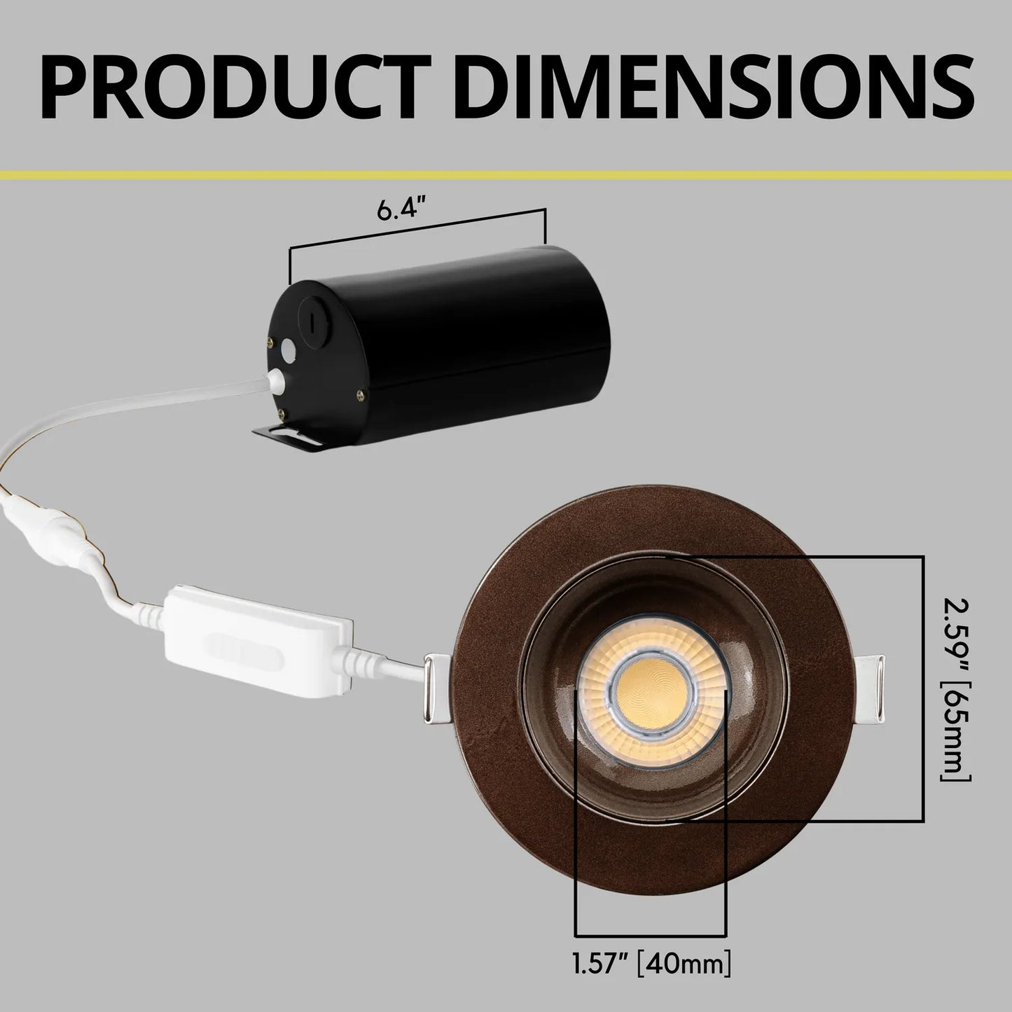 P-7187 3 Inch Round Bronze HO 24W, 2100 Lumens, Non-IC, 5CCT Gimbal Light