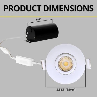 P-7341 2 Inch Round White HO, 8-14W, 700-1100 Lumens, 5CCT Gimbal Light